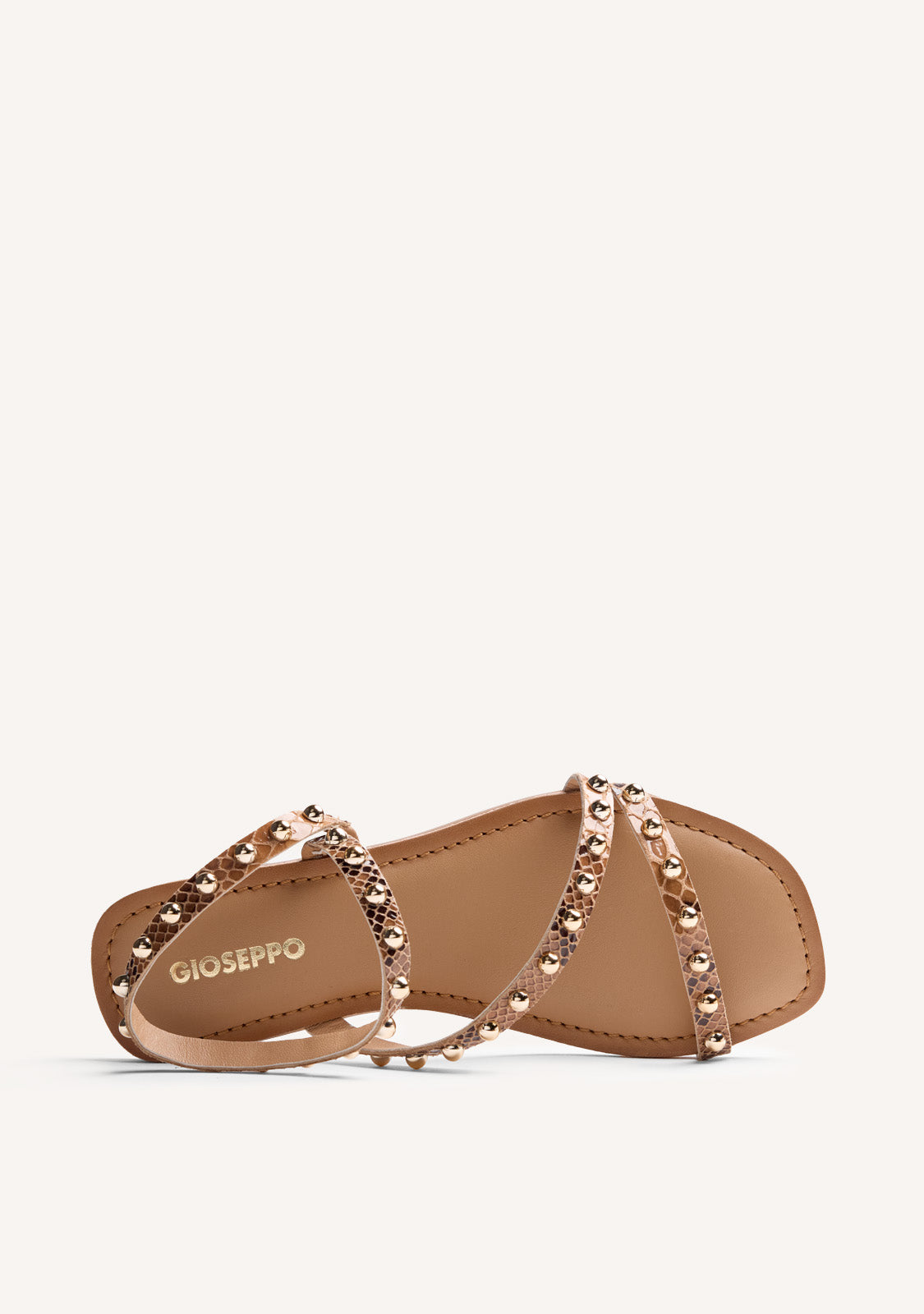 ANIMAL PRINT STUDDED LEATHER SANDALS SUBUKIA