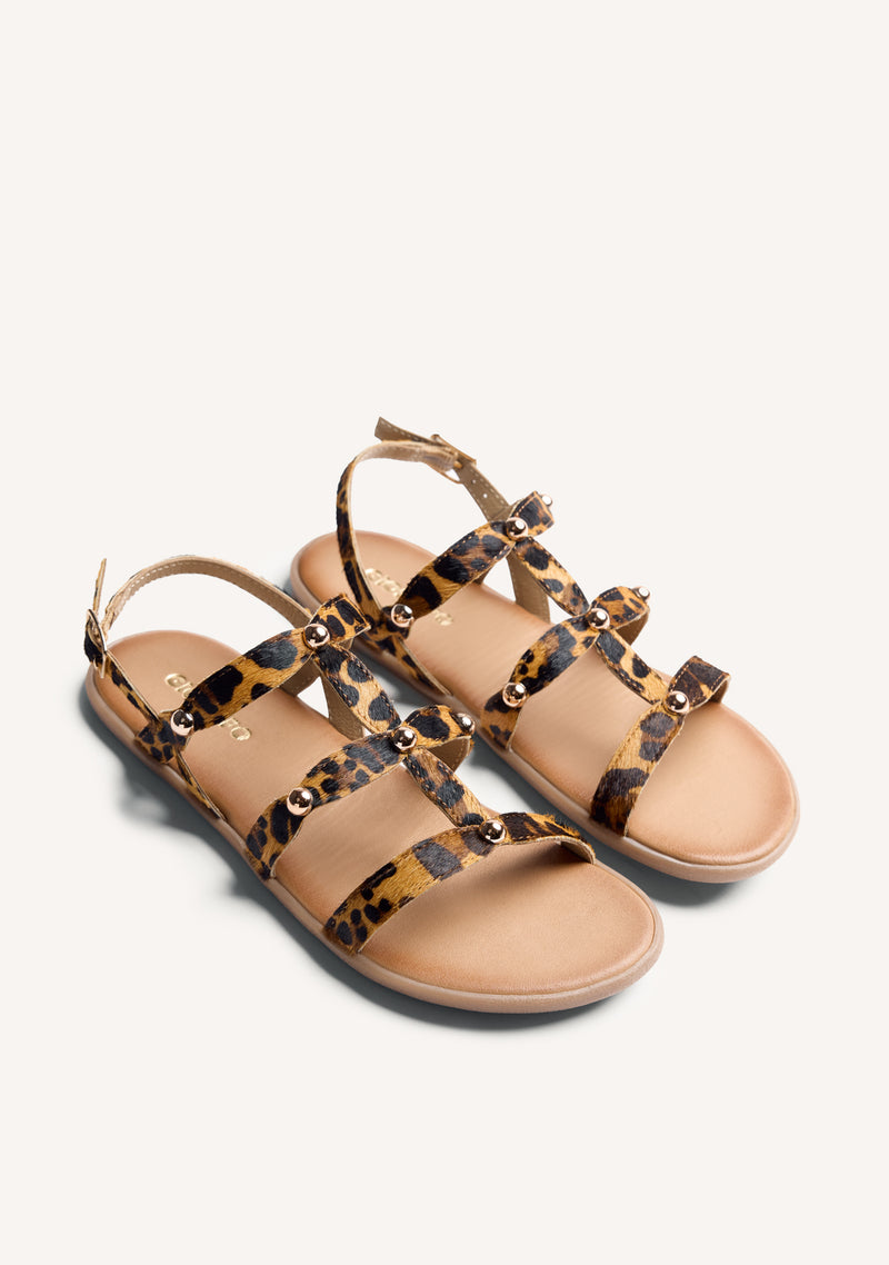 GIOSEPPO BAREFOOT - ANIMAL PRINT LEATHER SANDALS STEPNEY