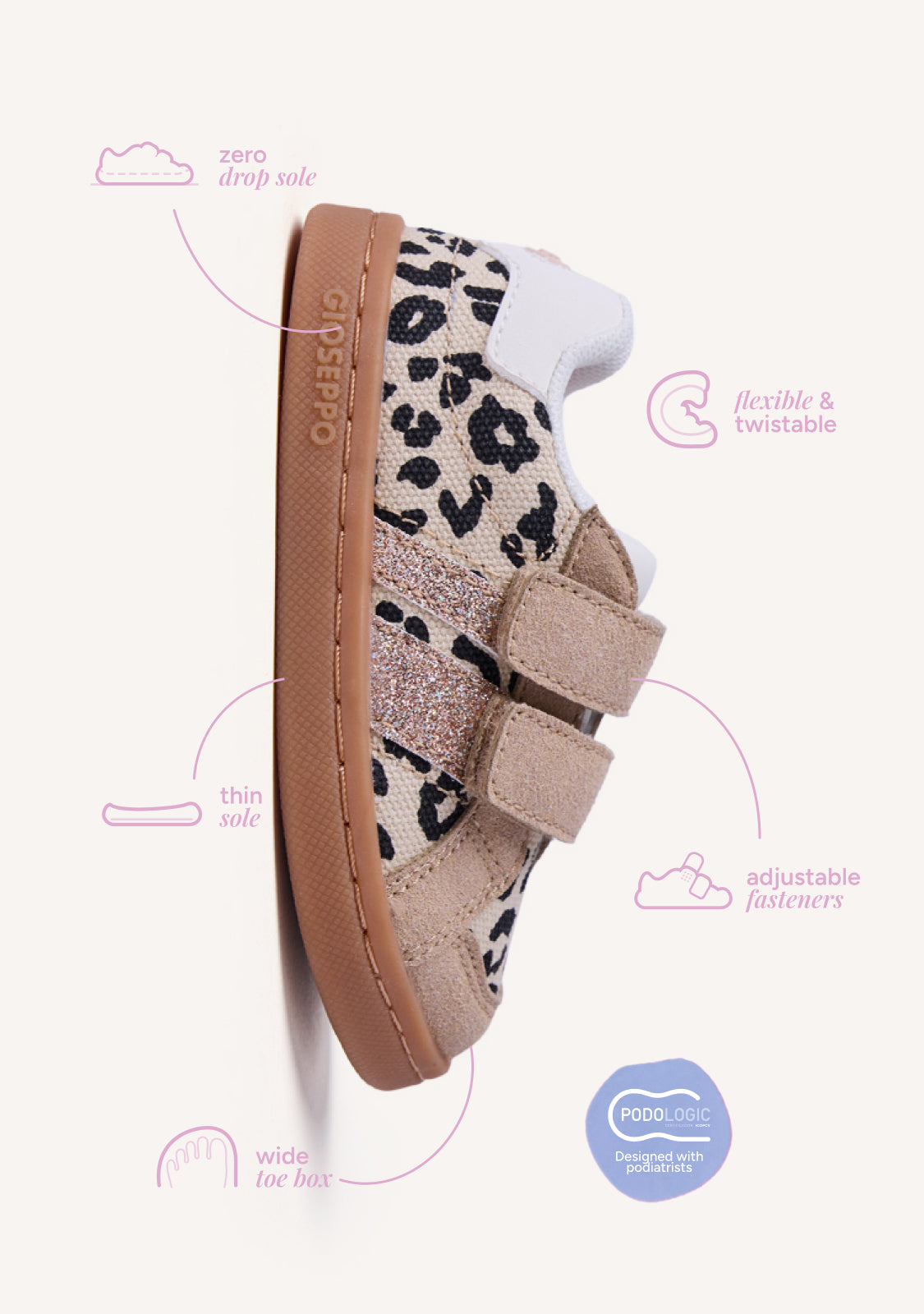 GIOSEPPO BAREFOOT - ANIMAL PRINT SNEAKERS TANJAY