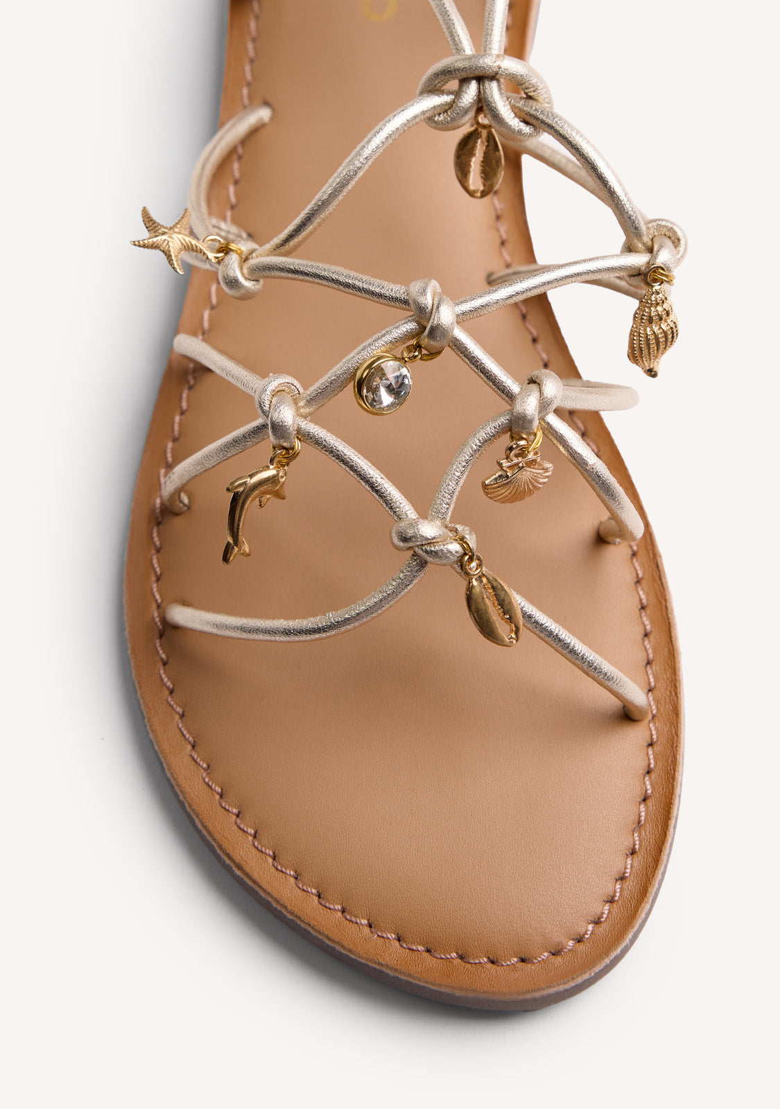 BEADED LEATHER SANDALS SEDGWICK