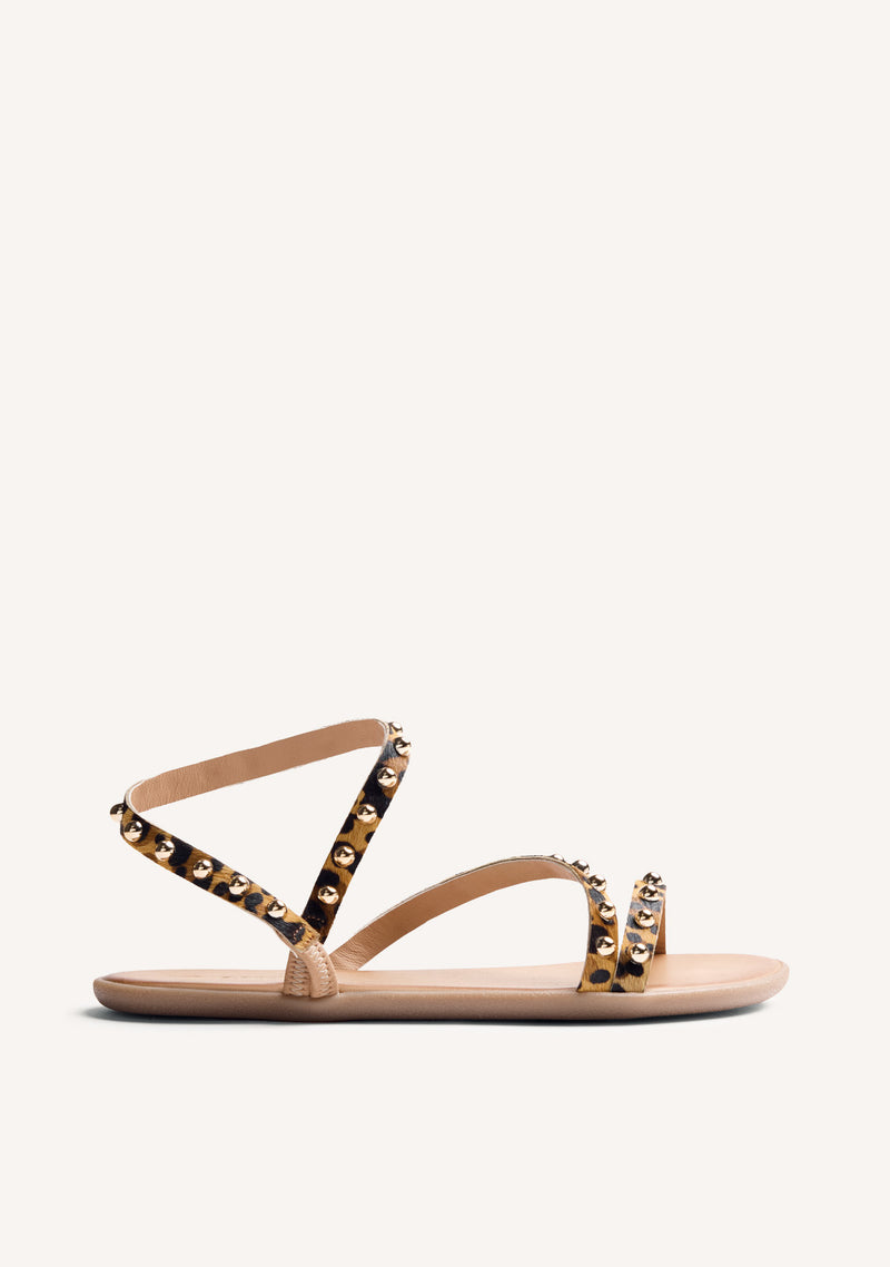 GIOSEPPO BAREFOOT - ANIMAL PRINT LEATHER SANDALS MOYALE
