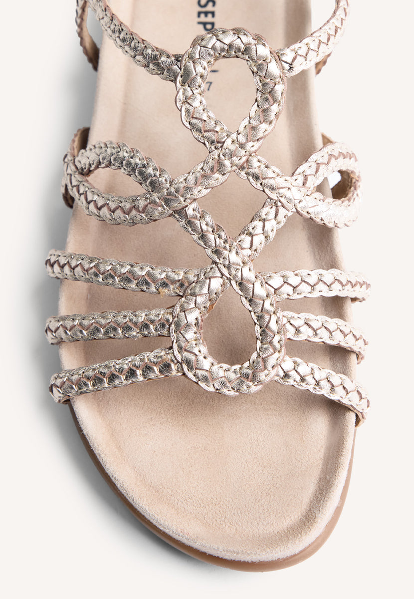 SANDALIAS PIEL TRENZADA BRILLO MARIGAT