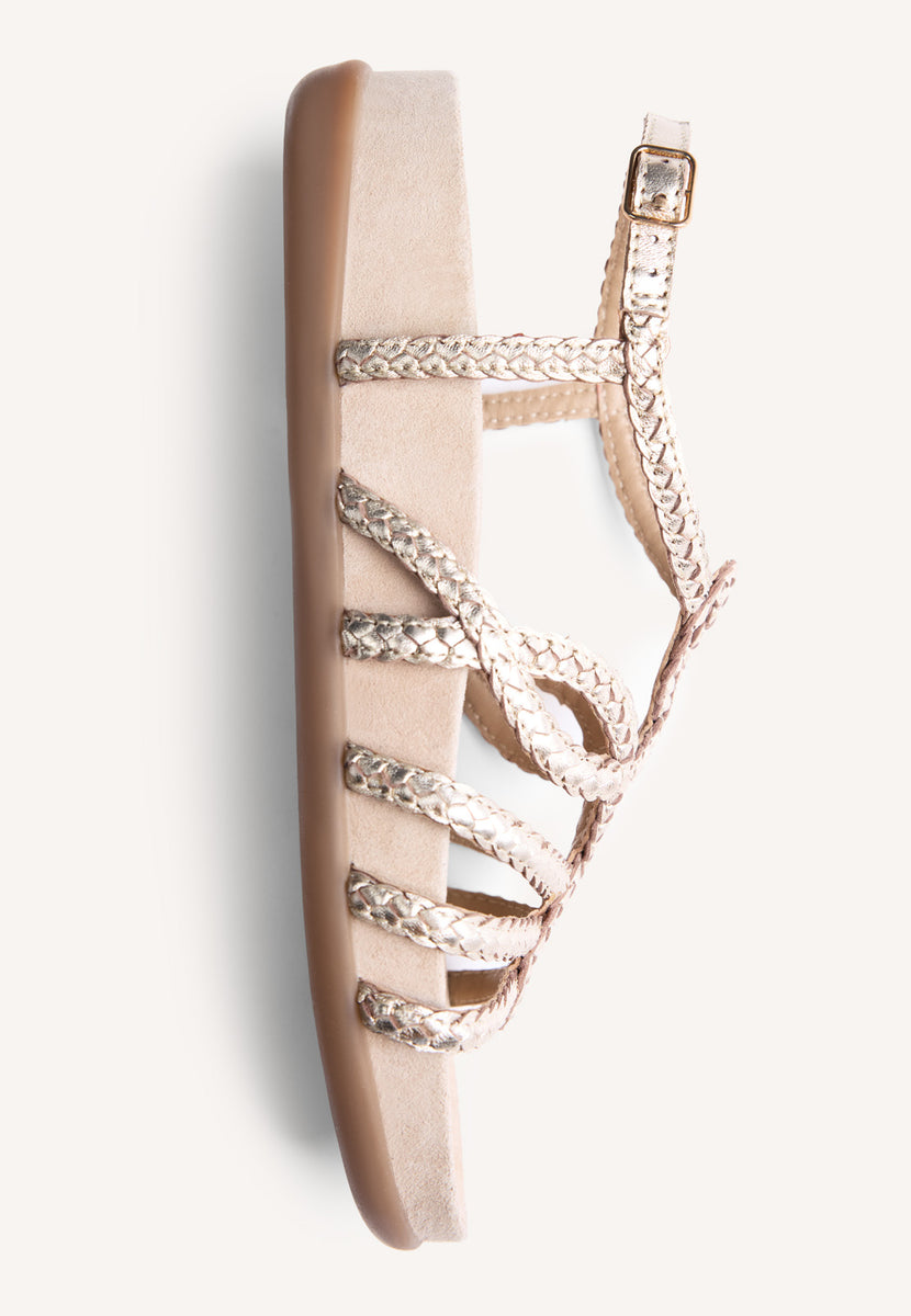 SANDALIAS PIEL TRENZADA BRILLO MARIGAT