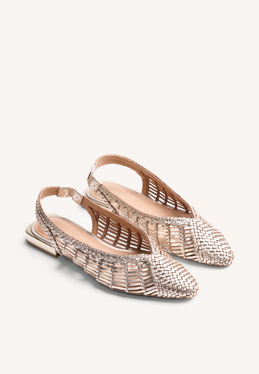 BALLERINE PELLE INTRECCIATA APERTE MAIPO