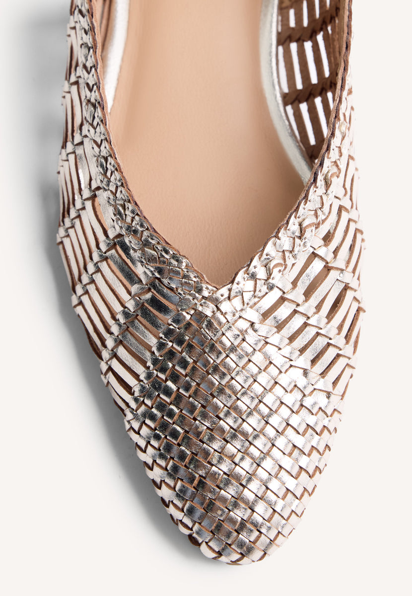 BALLERINE PELLE INTRECCIATA APERTE MAIPO