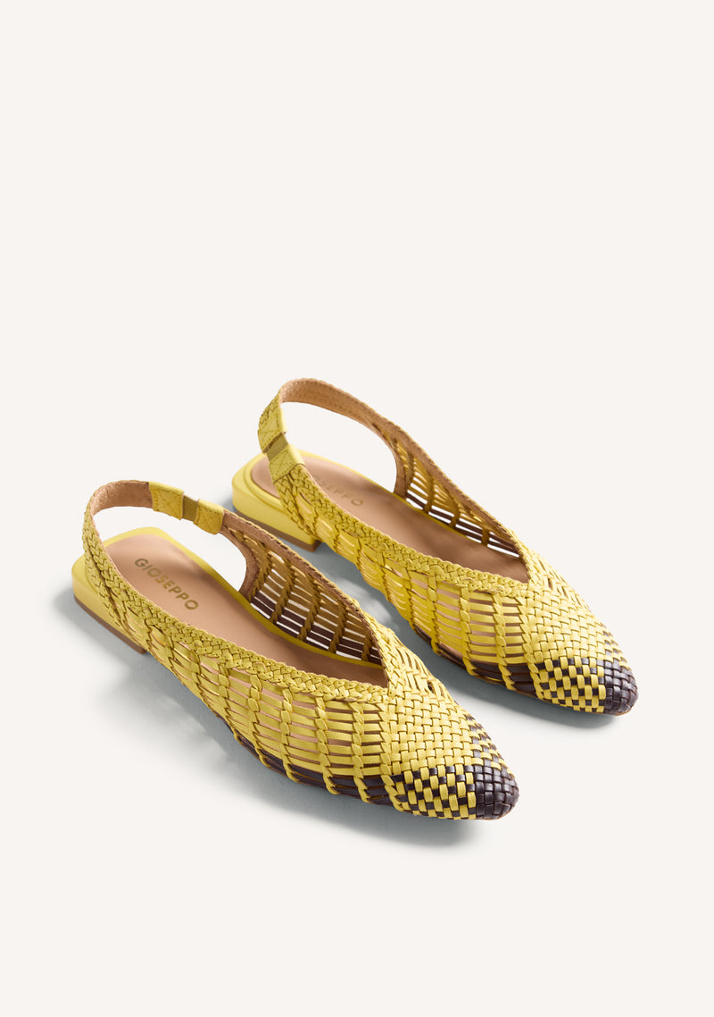 BALLERINES OUVERTES CUIR TRESSÉ MAGARINI