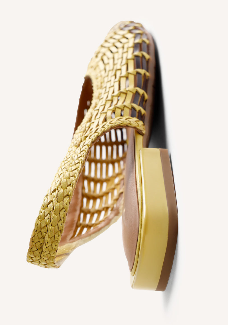 BALLERINES OUVERTES CUIR TRESSÉ MAGARINI