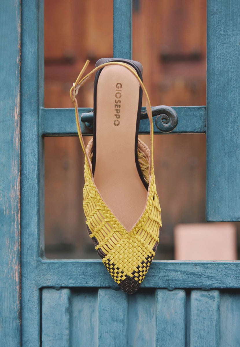 BRAIDED LEATHER SLINGBACK BALLET FLATS MAGARINI