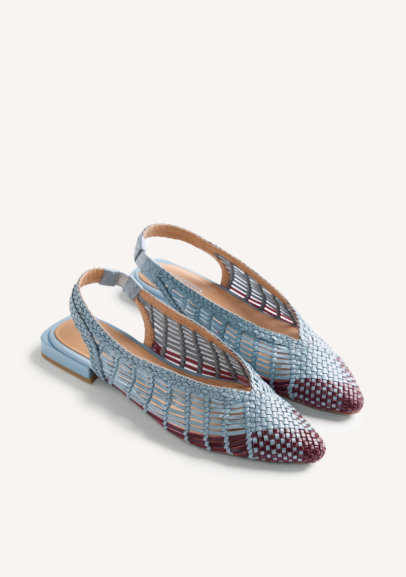 BALLERINES OUVERTES CUIR TRESSÉ MAGARINI