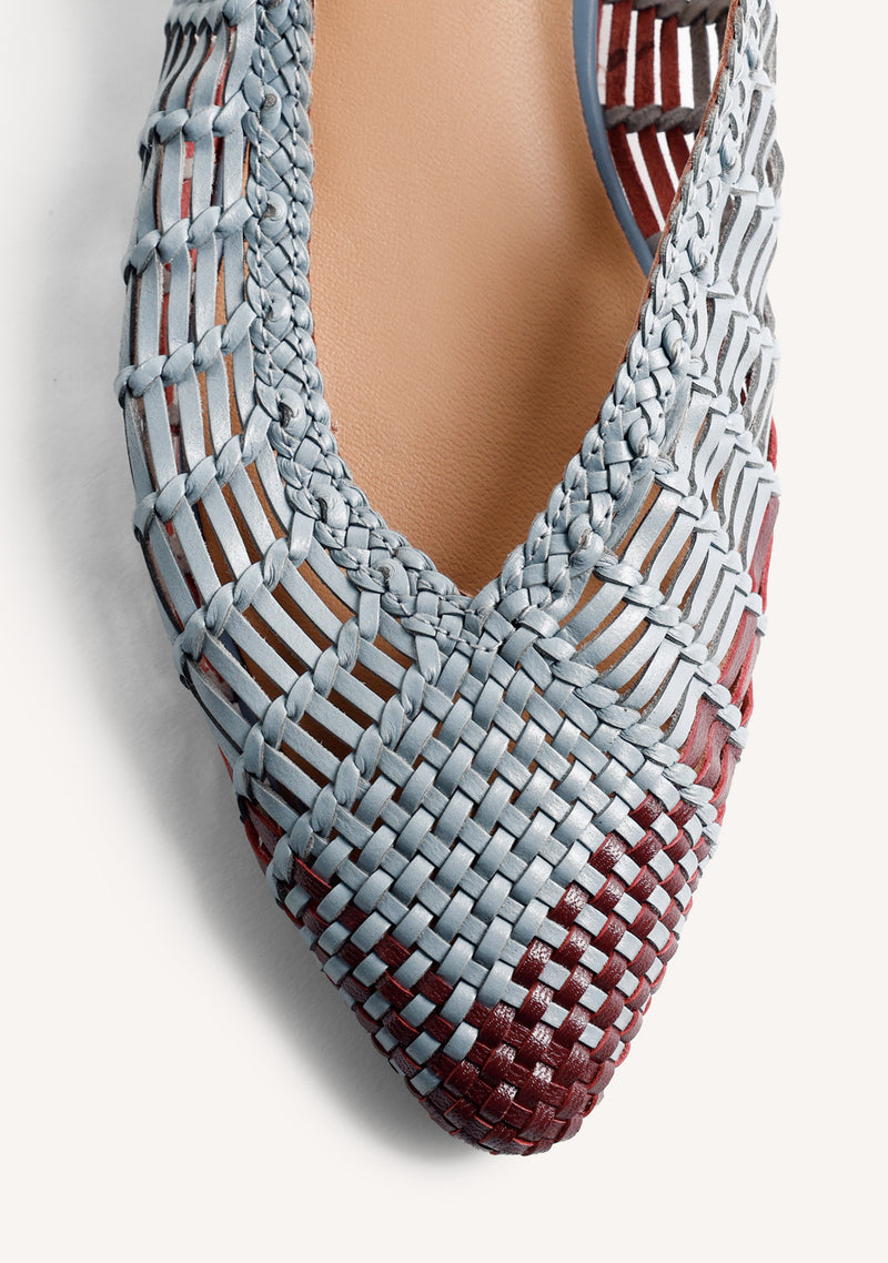 BALLERINES OUVERTES CUIR TRESSÉ MAGARINI