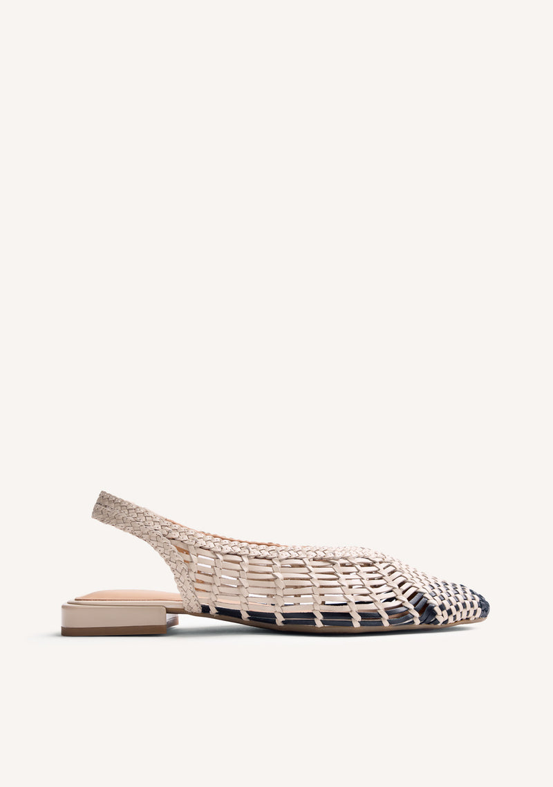 BALLERINES OUVERTES CUIR TRESSÉ MAGARINI