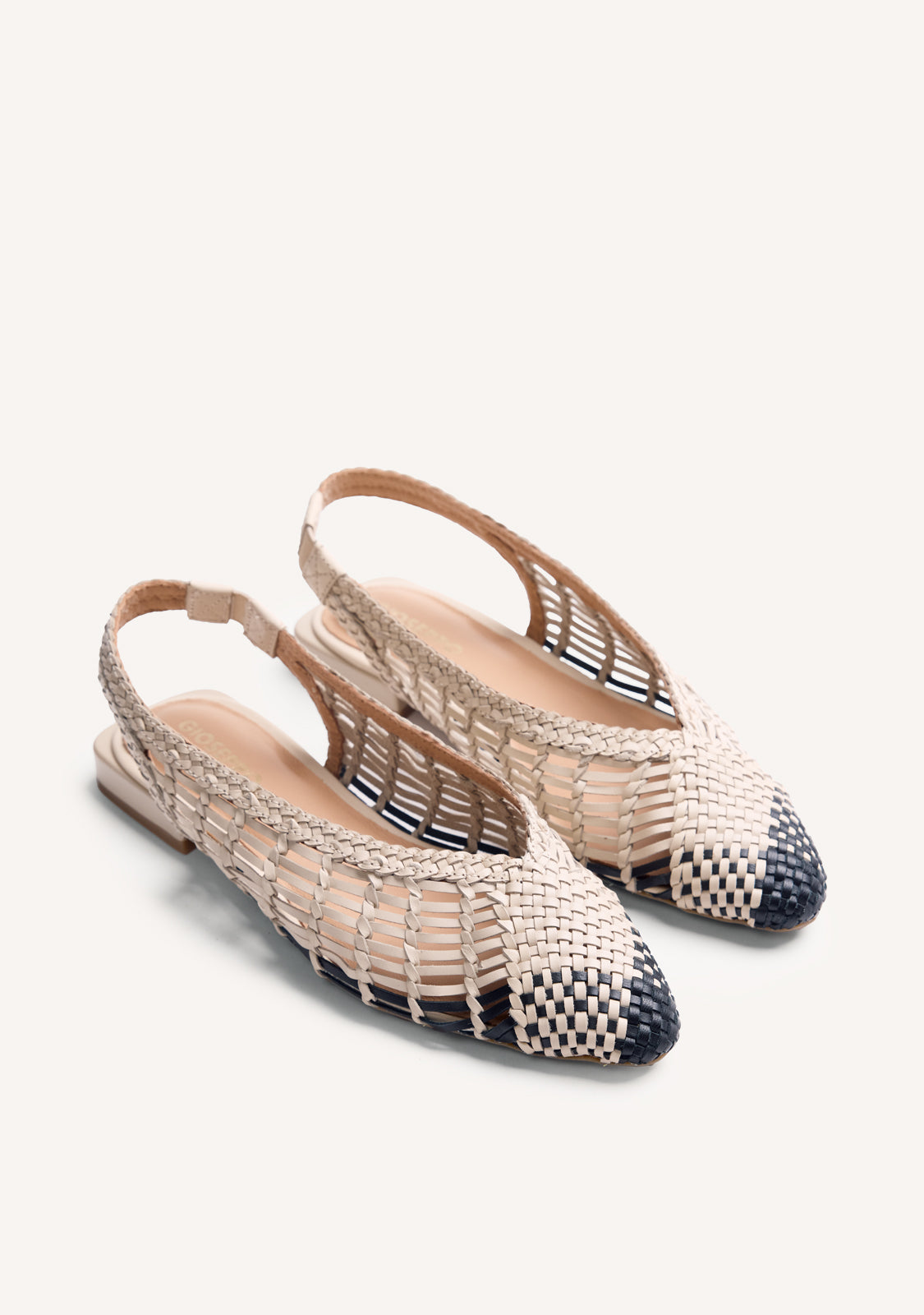 BRAIDED LEATHER SLINGBACK BALLET FLATS MAGARINI