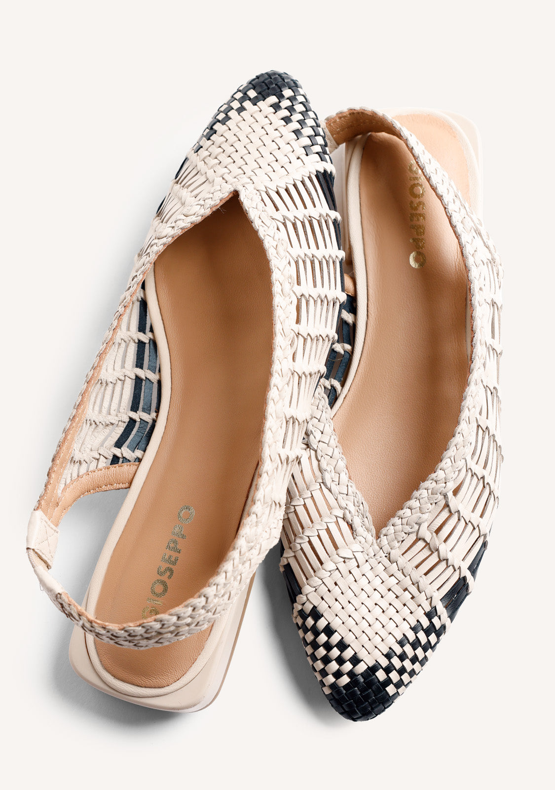 BRAIDED LEATHER SLINGBACK BALLET FLATS MAGARINI