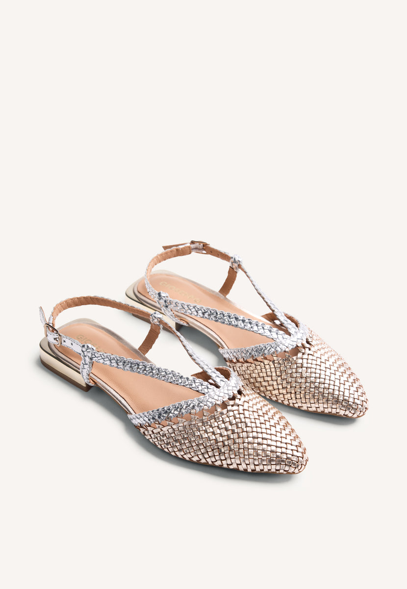 BAILARINAS DESTALONADAS PIEL TRENZADA KITODI