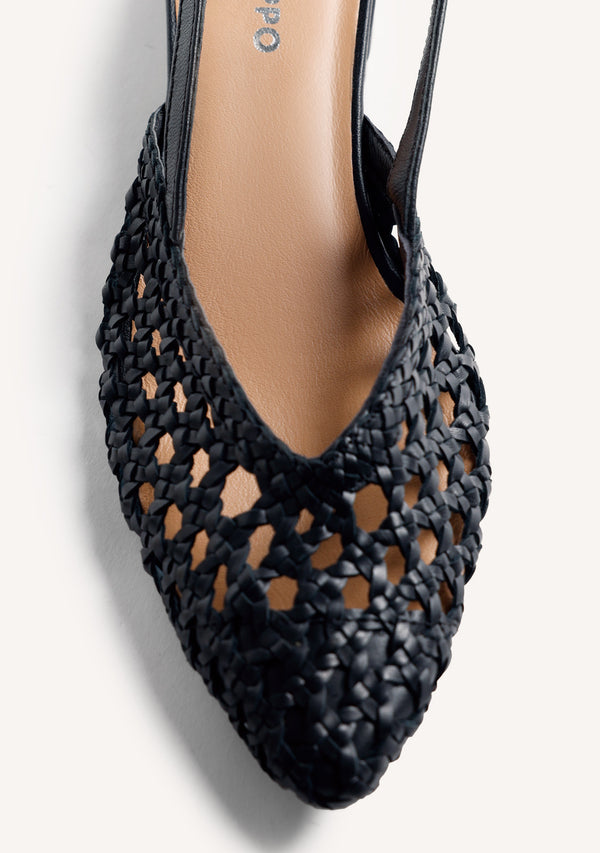 BRAIDED LEATHER SLINGBACK HEELED SHOES KIPILI