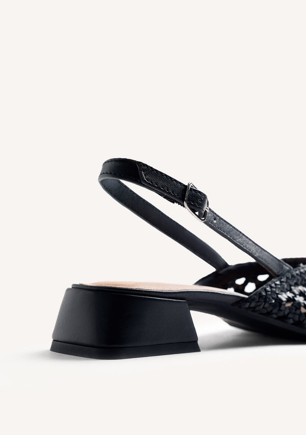 BRAIDED LEATHER SLINGBACK HEELED SHOES KIPILI