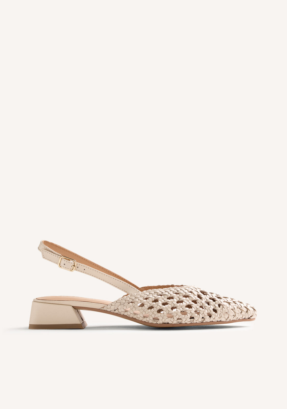 SAPATOS DE SALTO CANCANHAR ABERTO COURO ENTRANÇADO KIPILI