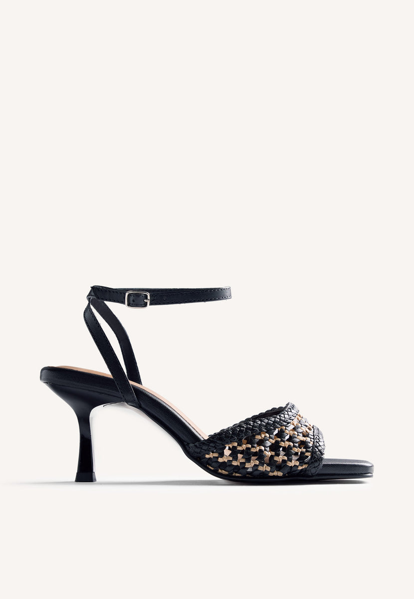 SANDALIAS TACÓN PIEL TRENZADA KAJIADO