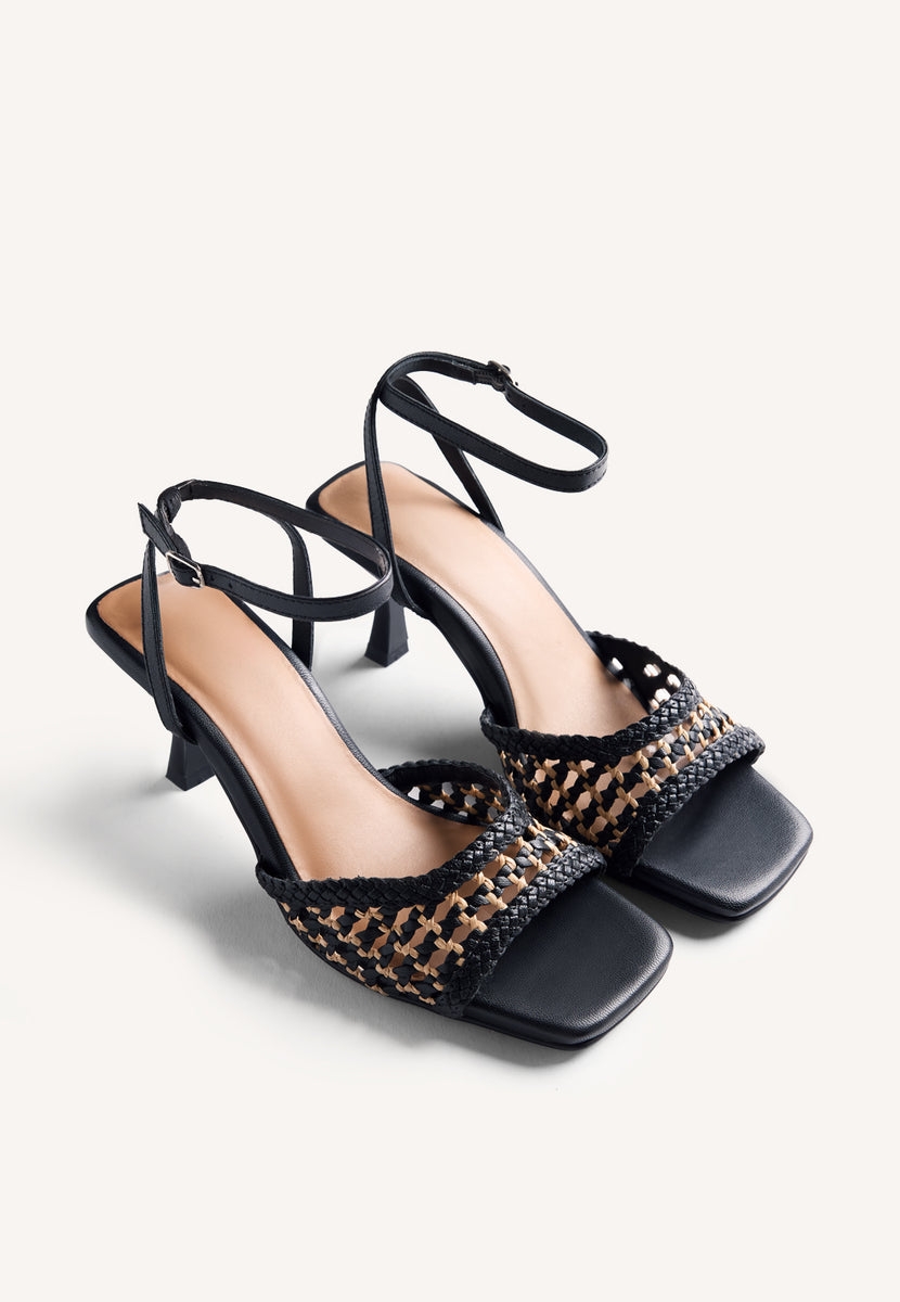 SANDALIAS TACÓN PIEL TRENZADA KAJIADO