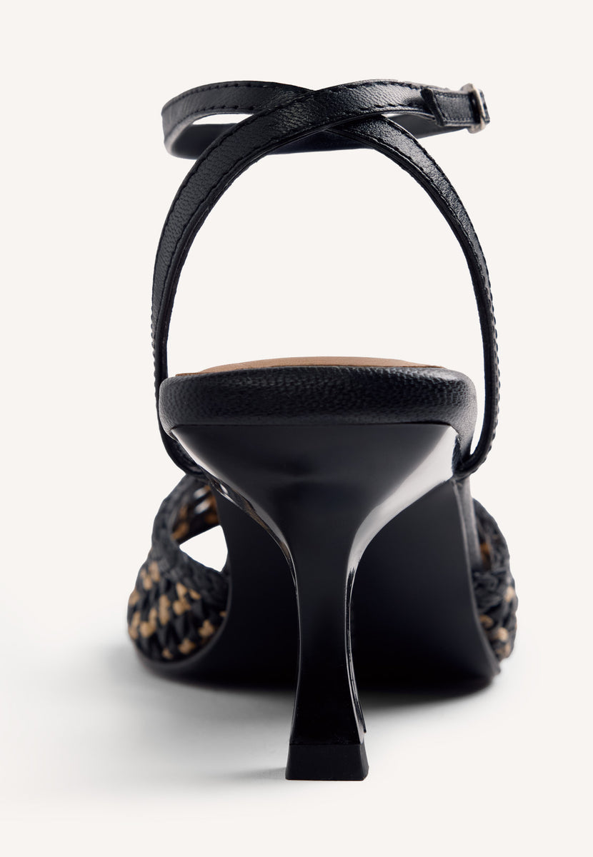 SANDALIAS TACÓN PIEL TRENZADA KAJIADO