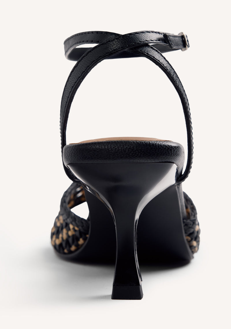 SANDALIAS TACÓN PIEL TRENZADA KAJIADO