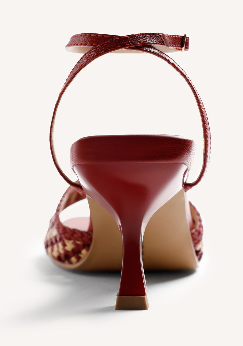 SANDALIAS TACÓN PIEL TRENZADA KAJIADO