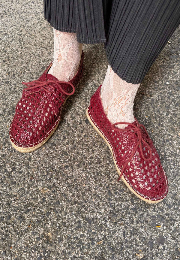 BRAIDED LEATHER FLAT SHOES HOBURG