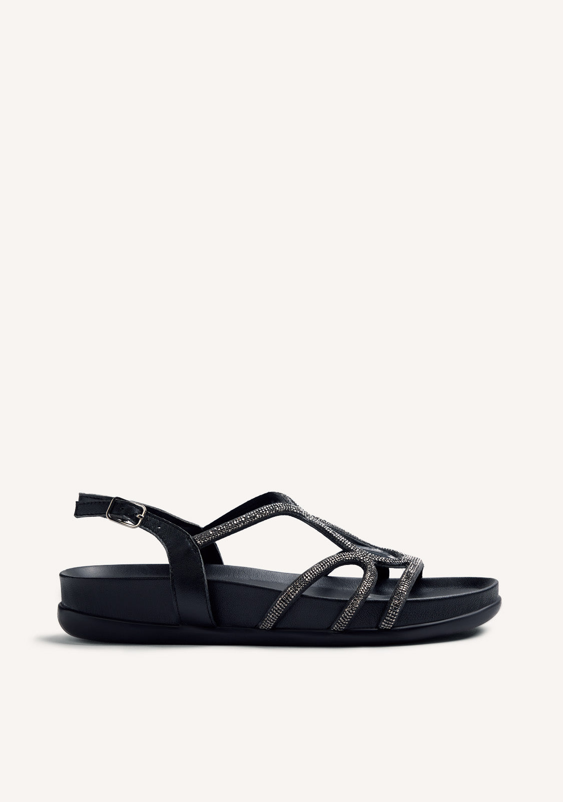 LEATHER RHINESTONE SANDALS EMKOANI
