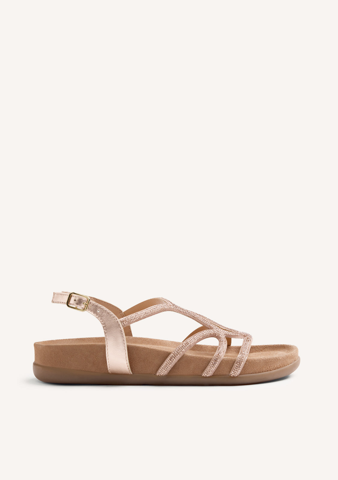 LEATHER RHINESTONE SANDALS EMKOANI