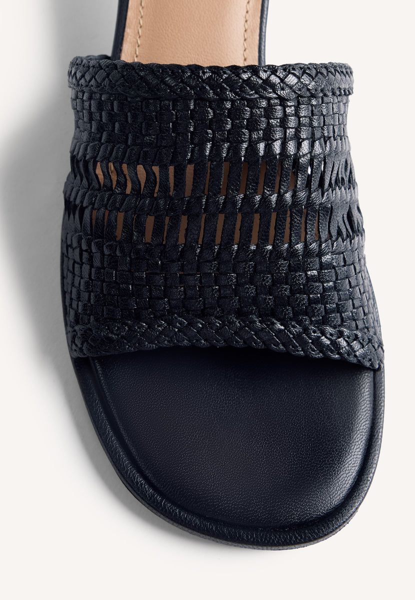 SANDALI TACCO PELLE INTRECCIATA BALKAN