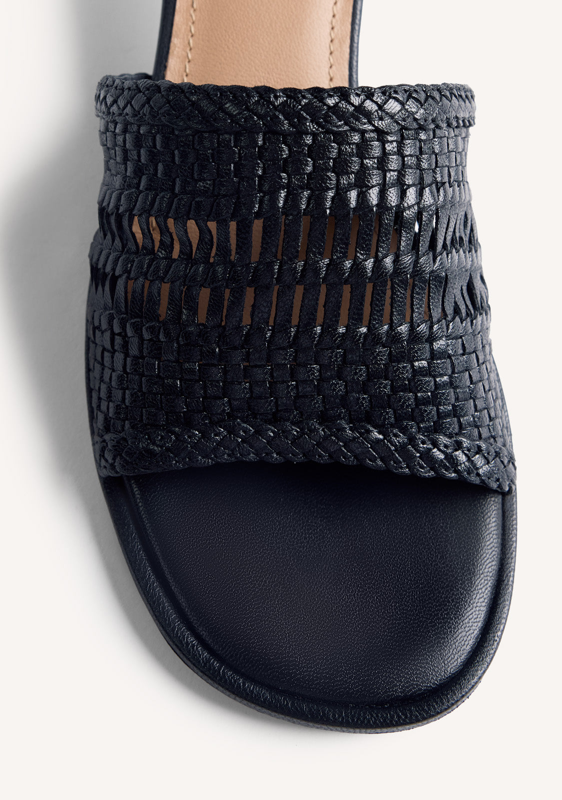 BRAIDED LEATHER HEELED MULE SANDALS BALKAN
