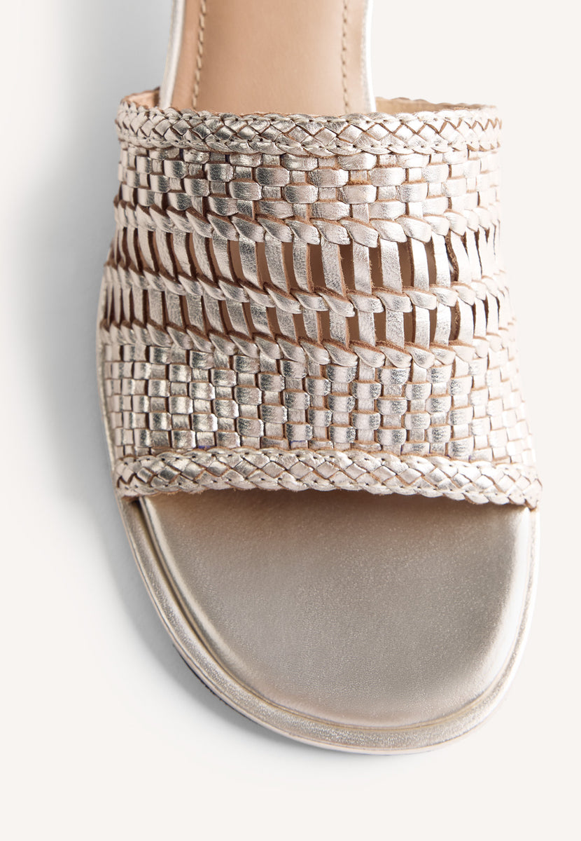 SANDALI TACCO PELLE INTRECCIATA BALKAN