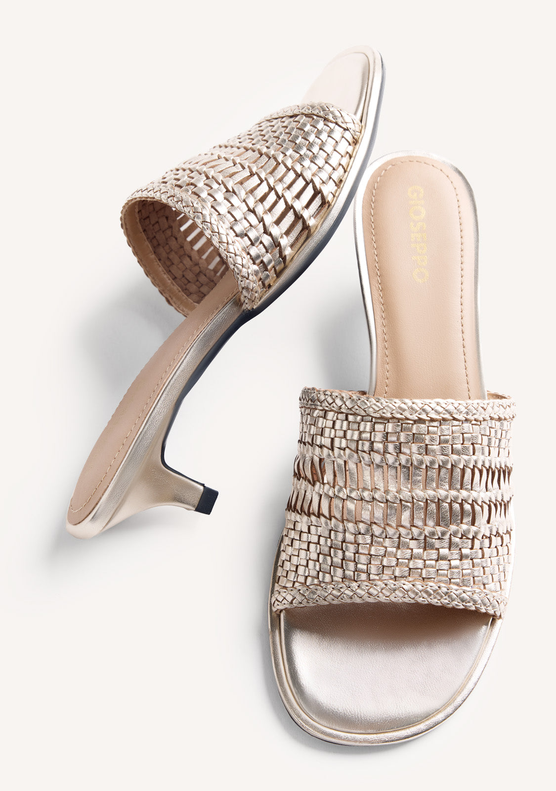 BRAIDED LEATHER HEELED MULE SANDALS BALKAN