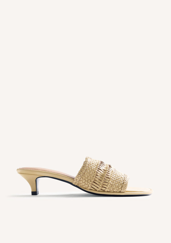 SANDALIAS MULES TACÓN PIEL TRENZADA BALKAN