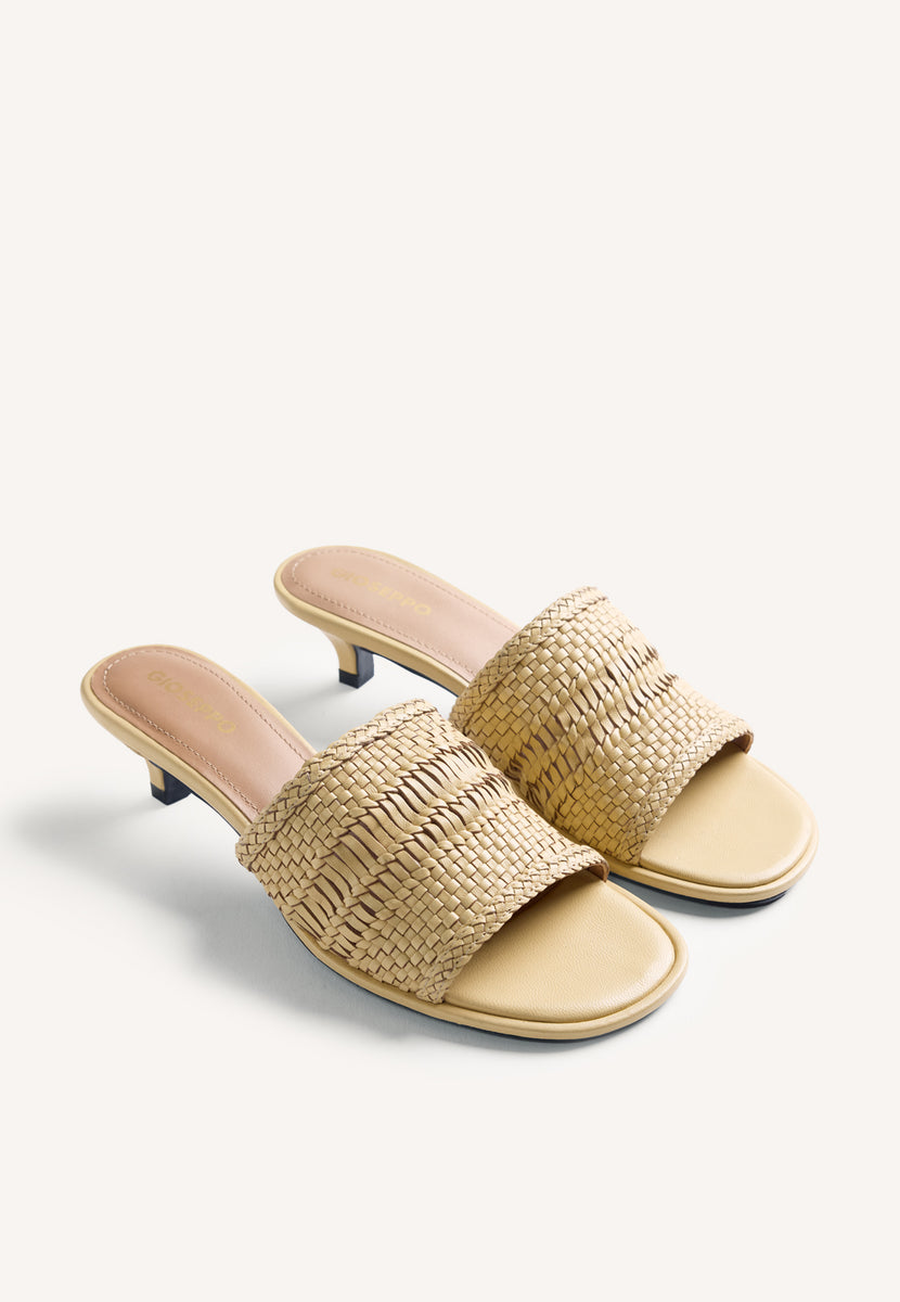 SANDALIAS MULES TACÓN PIEL TRENZADA BALKAN
