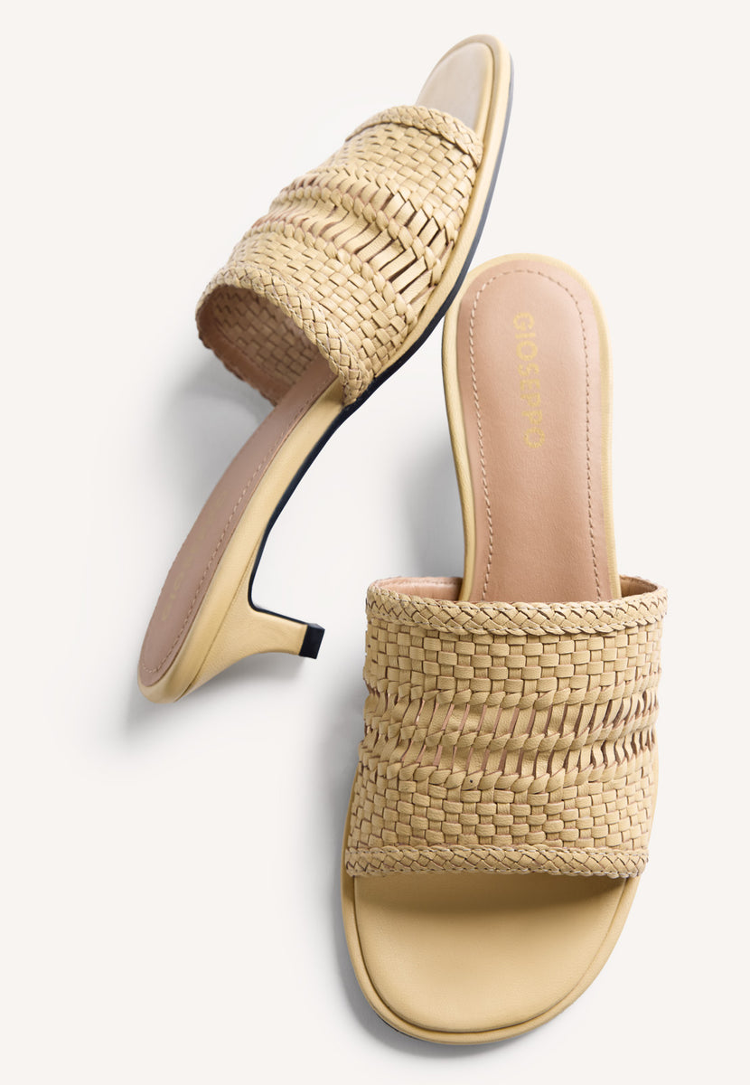 SANDALIAS MULES TACÓN PIEL TRENZADA BALKAN