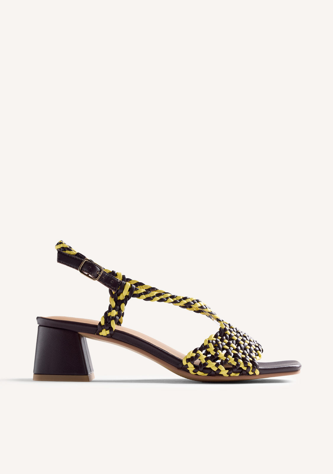 BRAIDED LEATHER HEELED SANDALS BORONGAN