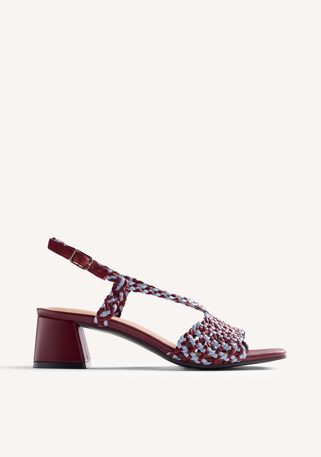 SANDALIAS TACÓN PIEL TRENZADA BORONGAN
