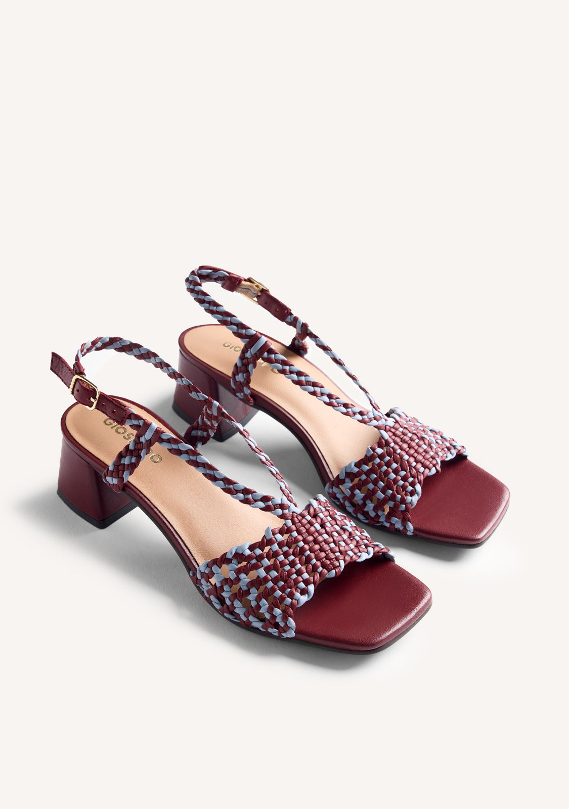 SANDALIAS TACÓN PIEL TRENZADA BORONGAN