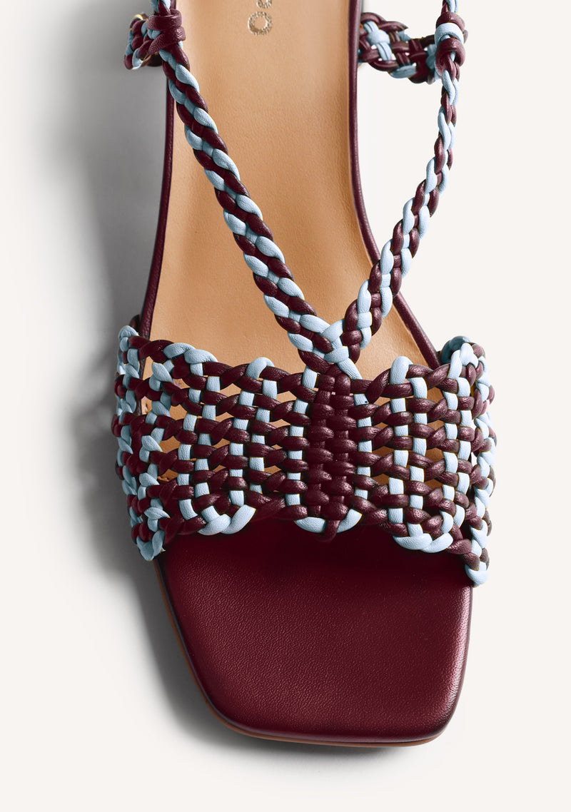 SANDALES TALONS CUIR TRESSÉ BORONGAN