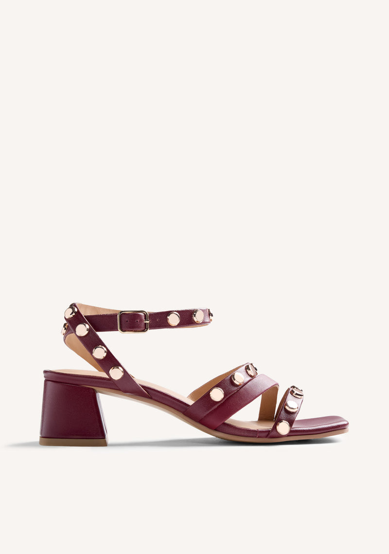 LEATHER STUDDED HEELED SANDALS KASULU