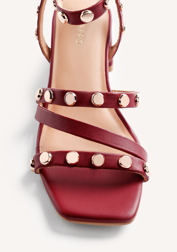 SANDALI TACCO PELLE BORCHIE KASULU