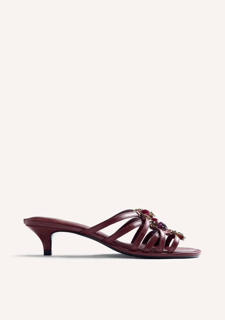 SANDALIAS MULES TACÓN PIEL JOYAS POULTNEY