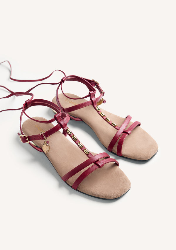 SANDALES CUIR PERLÉES KINAMBA