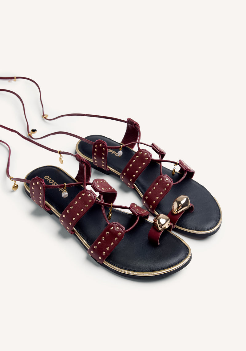 SANDALIAS PIEL ABALORIOS Y ANILLO MARSABIT