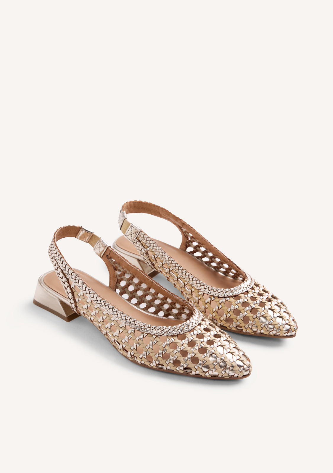 BRAIDED LEATHER SLINGBACK HEELED SHOES HOUNSLOW