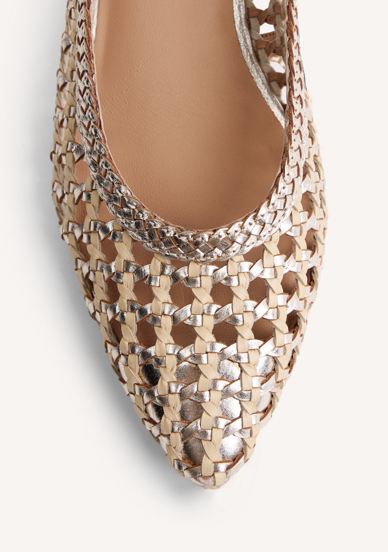 BRAIDED LEATHER SLINGBACK HEELED SHOES HOUNSLOW