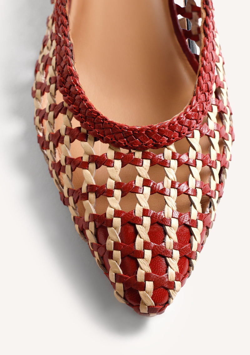 BRAIDED LEATHER SLINGBACK HEELED SHOES HOUNSLOW