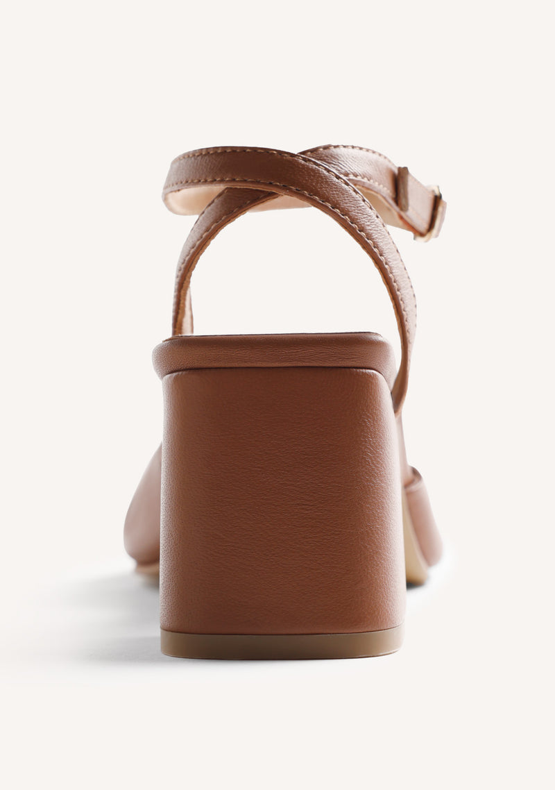 JEWEL LEATHER HEELED SANDALS KABARNET