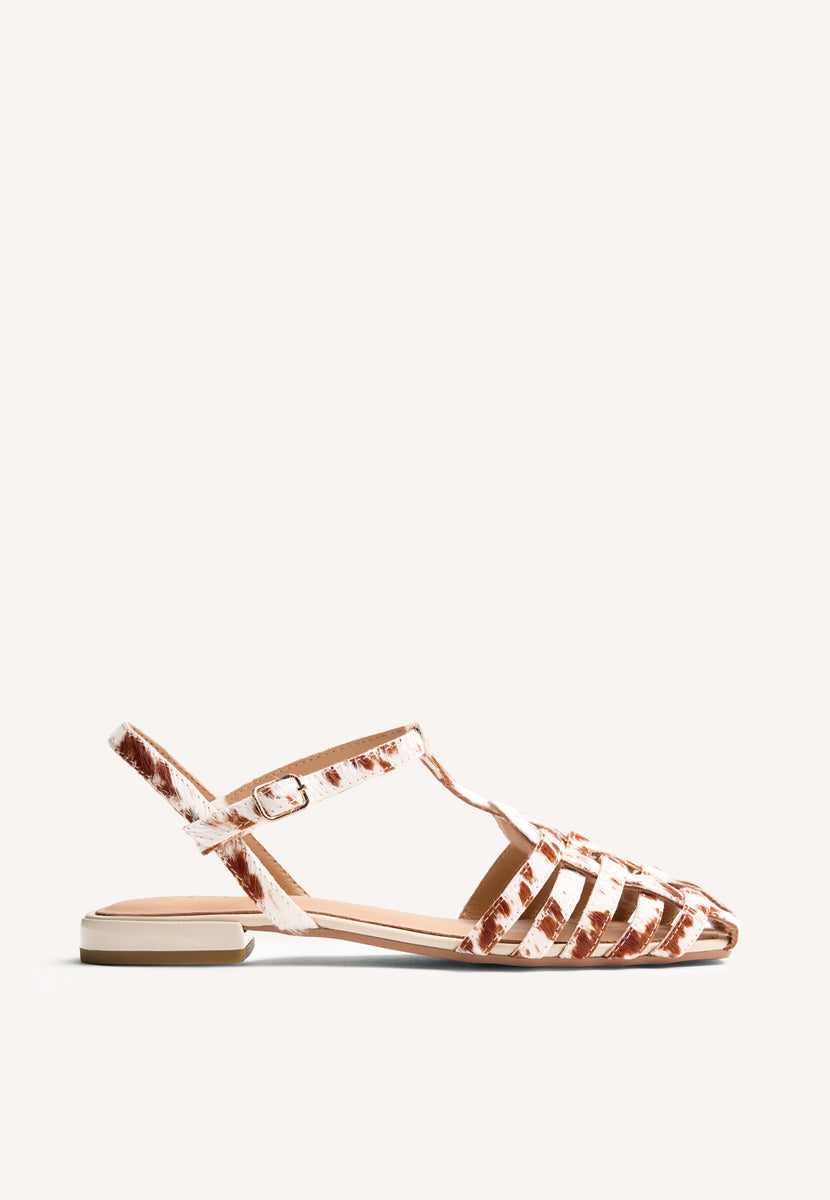 SANDALIAS CANGREJERAS PIEL ESTAMPADO ANIMAL MAKUYU